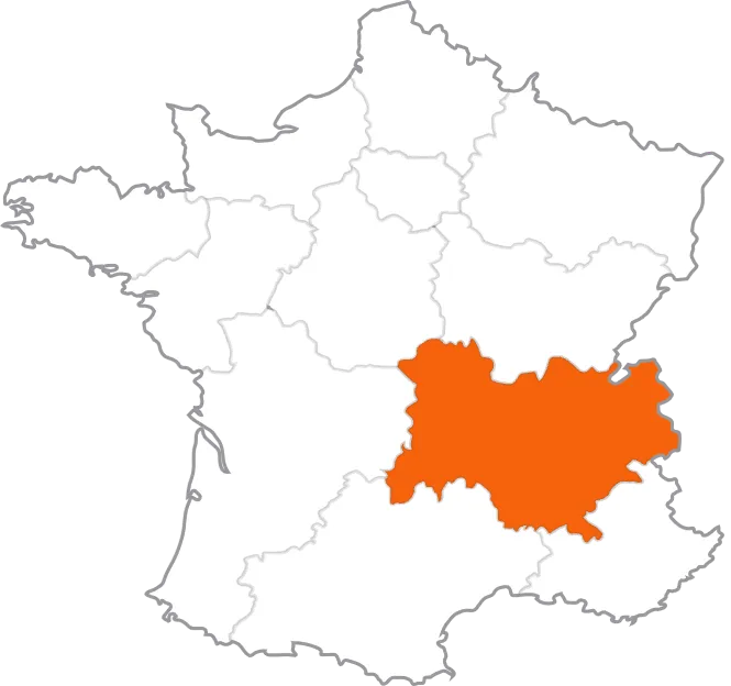 Carte d'Auvergne-Rhône-Alpes